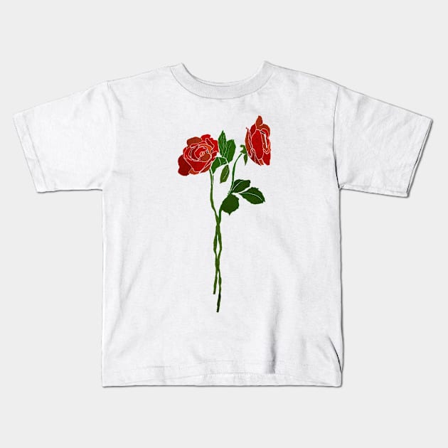 2 roses Kids T-Shirt by kharmazero